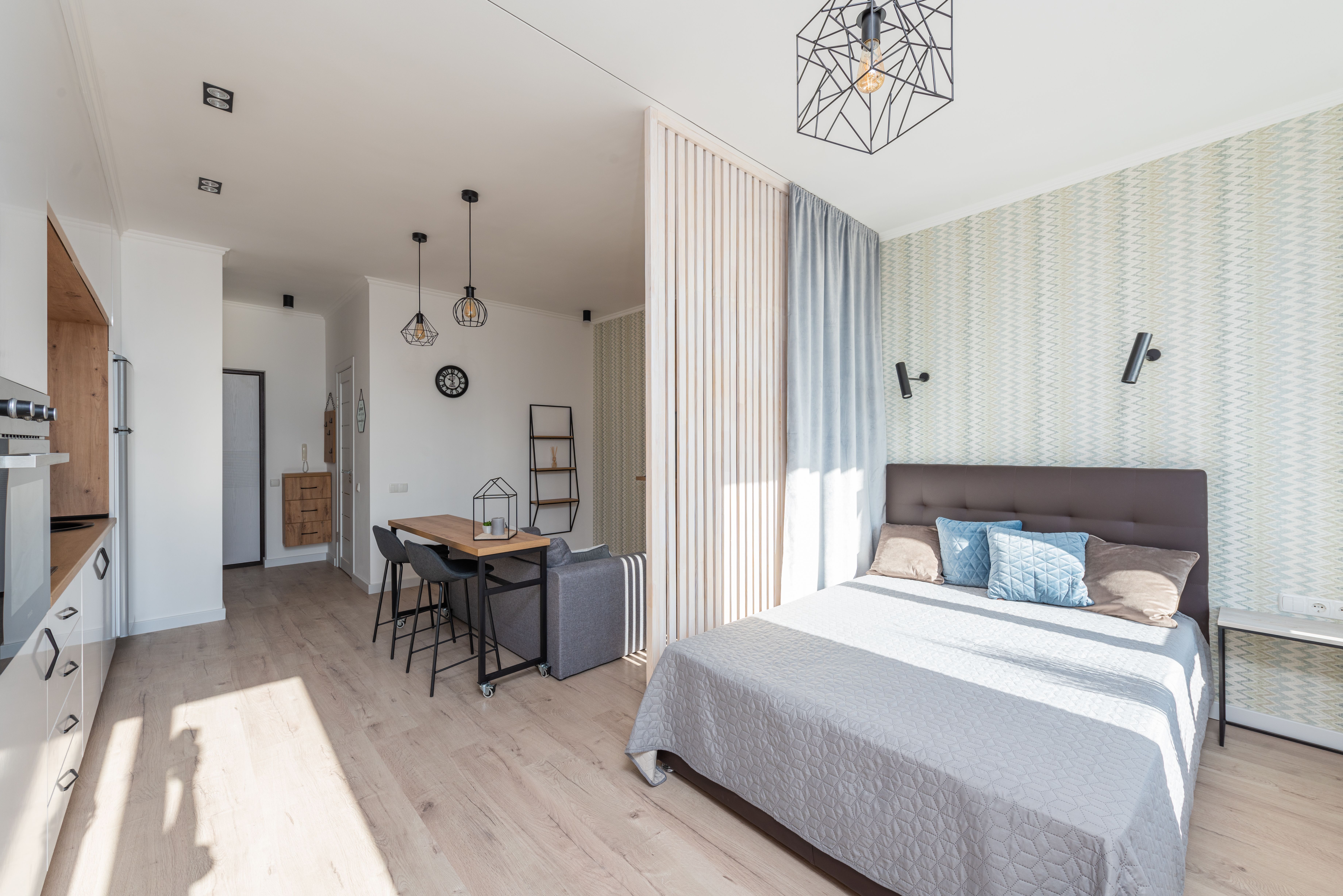 Finished accessory dwelling unit interior with living space